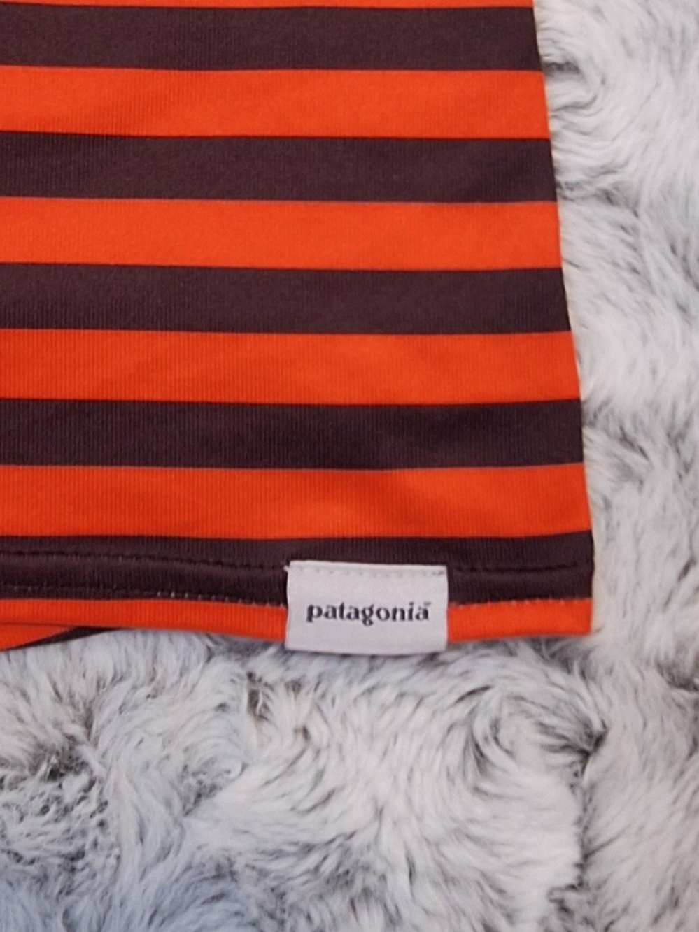 Patagonia Orange and Black Striped Women’s Tank Top - Picture 3 of 4